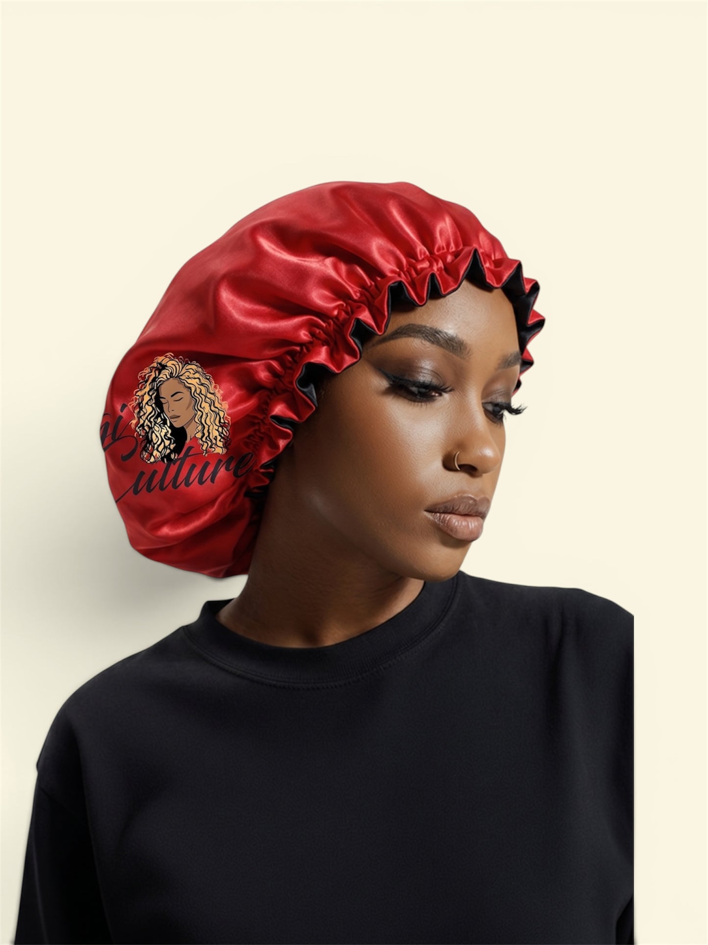 Drawstring Satin Hair Bonnet