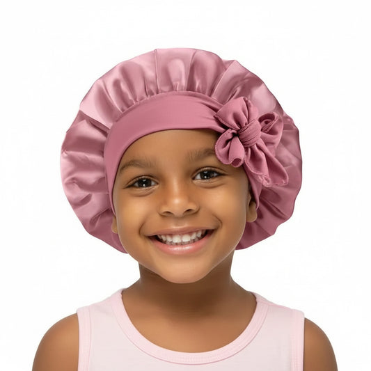 Children Elastic Ribbon Satin Bonnet