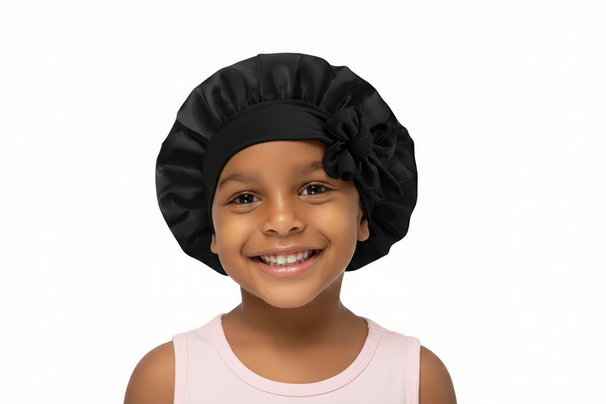 Children Elastic Ribbon Satin Bonnet