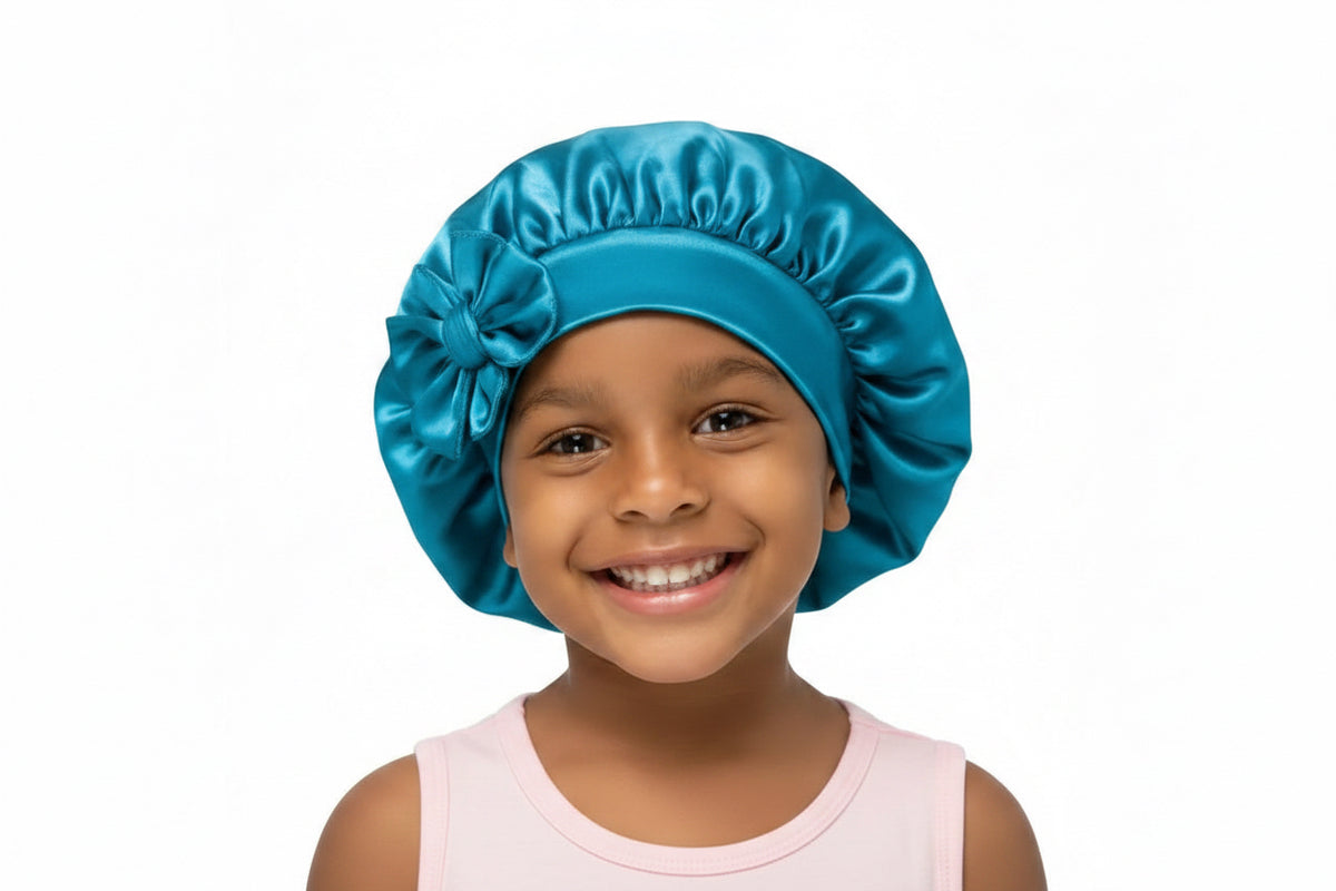 Children Elastic Ribbon Satin Bonnet