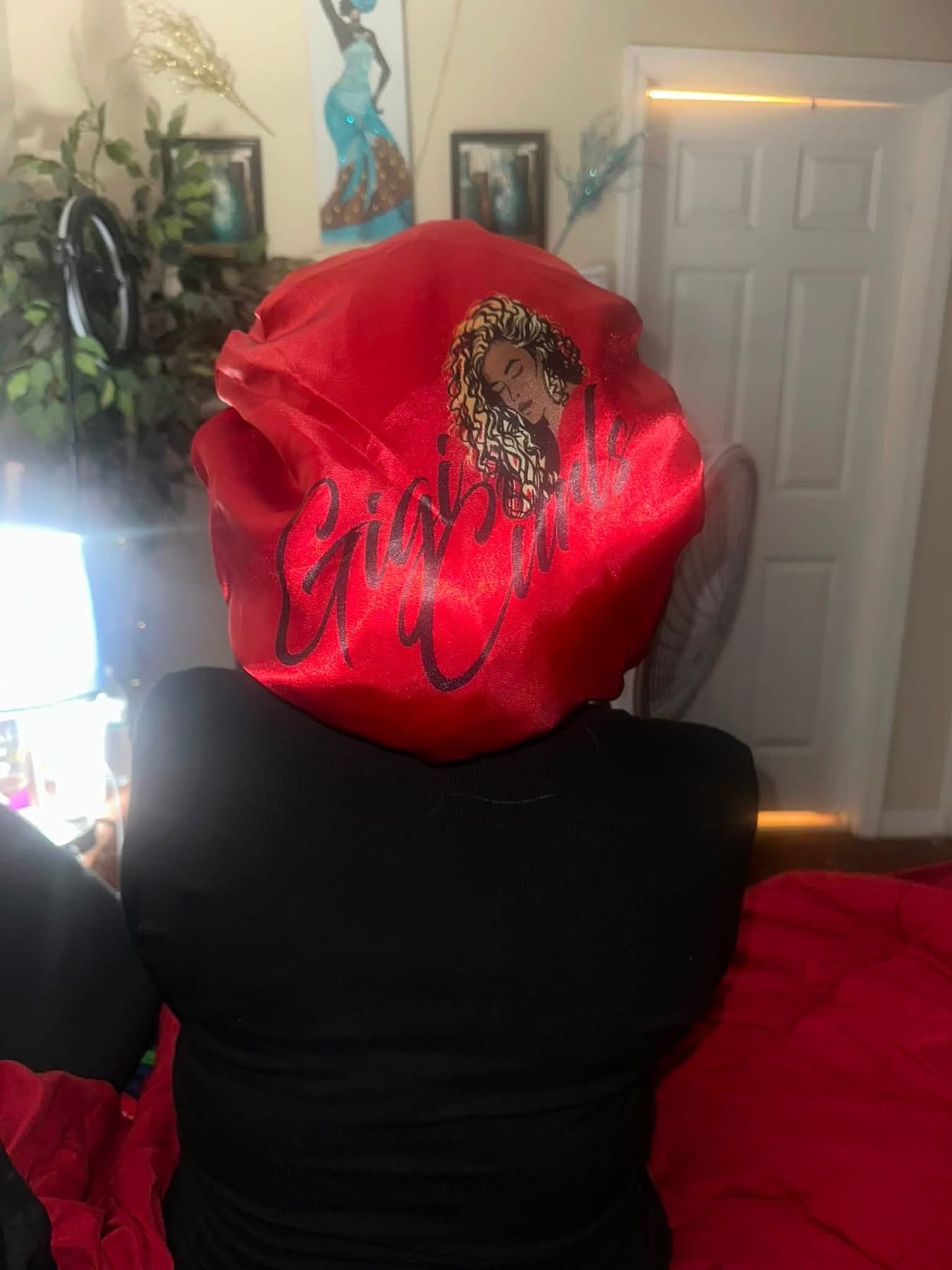 Drawstring Satin Hair Bonnet