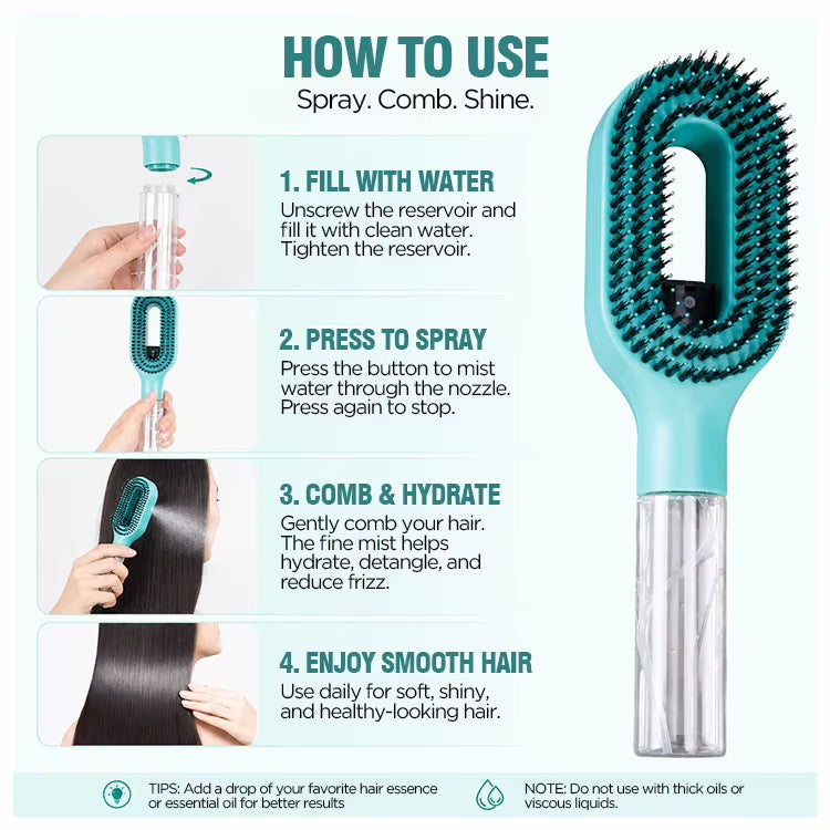 Spray Detangle Hair Brush